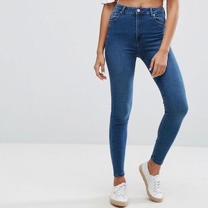 Bershka Super High Waisted Skinny Jeans